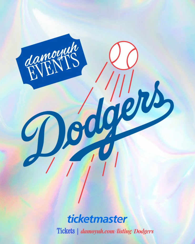 Damoyuh Events graphic: Dodgers game with Ticketmaster tickets